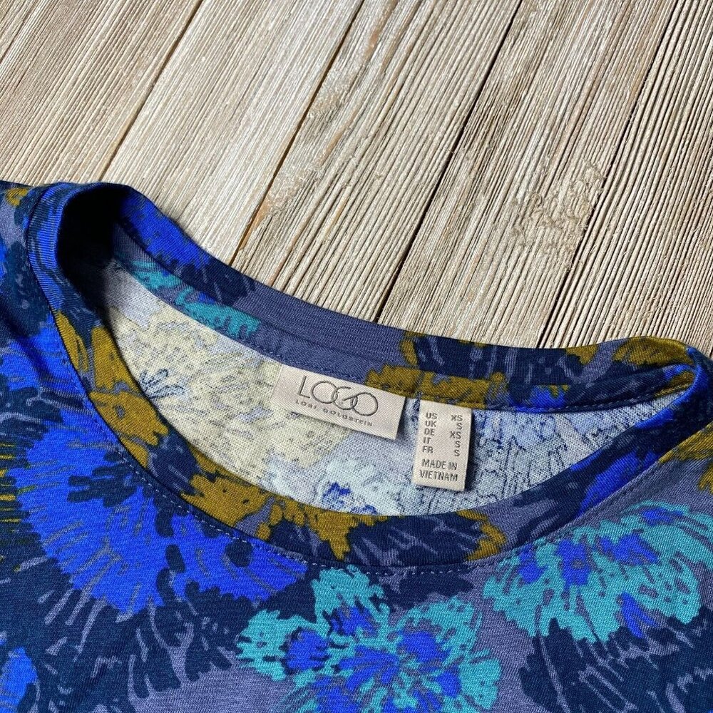 LOGO By Lori Goldstein Womens US XS Floral Cotton Modal Woven Chiffon Tunic Top - Picture 16 of 16